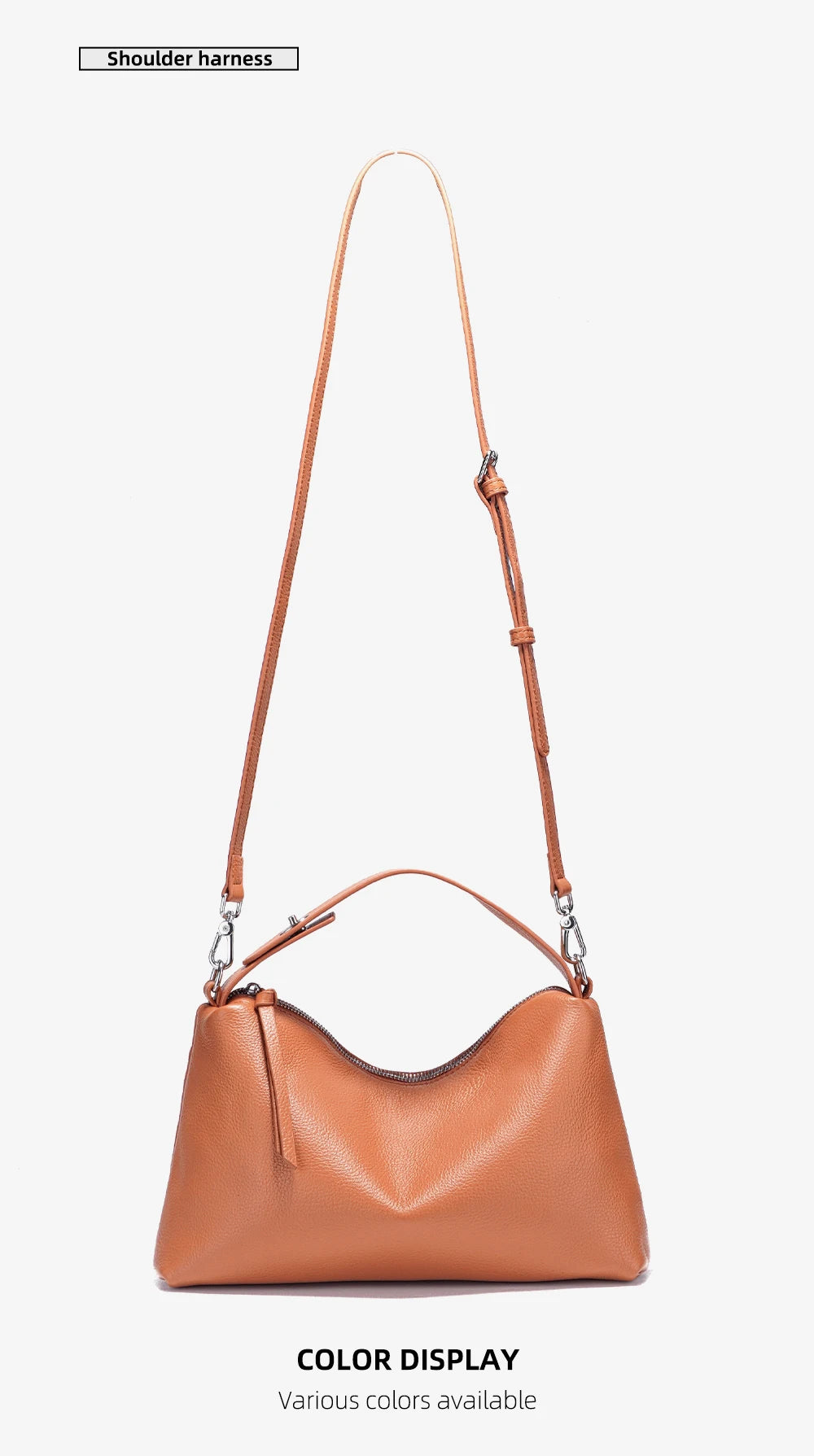 Genuine Leather Tophandle Bag Fashion Hobo Bag Women Shoulder Handbag Crossbody Designer Elegant