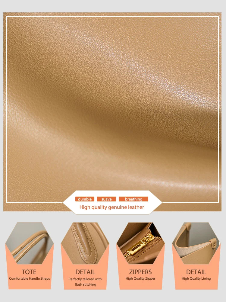 New Women OL Handbag Genuine Leather Ladies Shoulder Purse Big Tote Bag