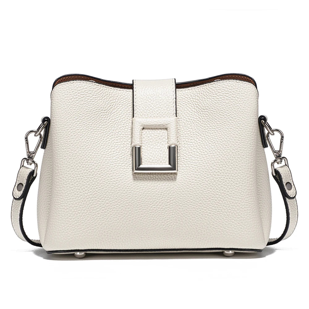 Genuine Leather Designer Noble Shopper Shoulder Bag Commuter Large Bucket Handbag Women Crossbody