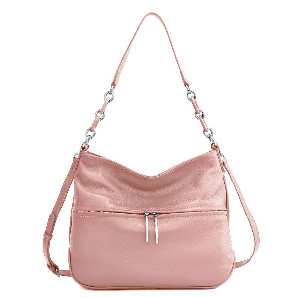 Women's shoulder bag made of genuine leather