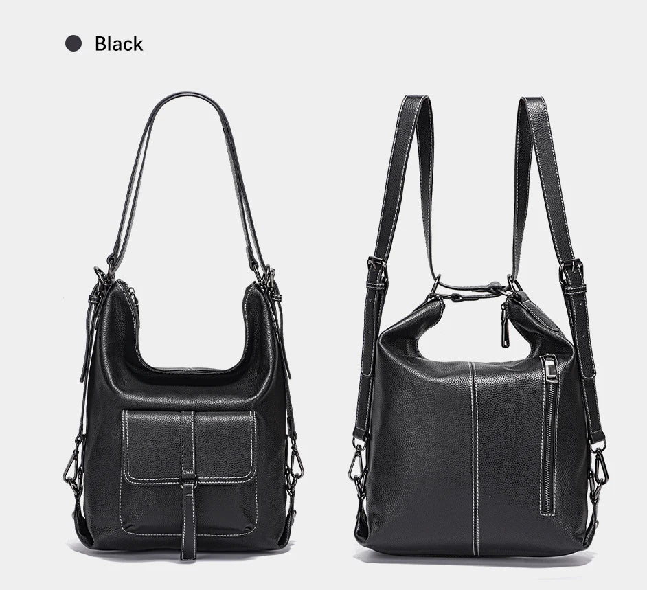 Stylish Women Shoulder Bag 100% Genuine Leather Large Capacity Handbag Multifunction