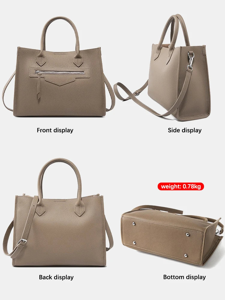 Women Large Tote Bag Genuine Leather Shoulder Bag Ladies Crossbody Bag