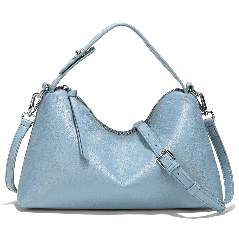 Genuine Leather Tophandle Bag Fashion Hobo Bag Women Shoulder Handbag Crossbody Designer Elegant