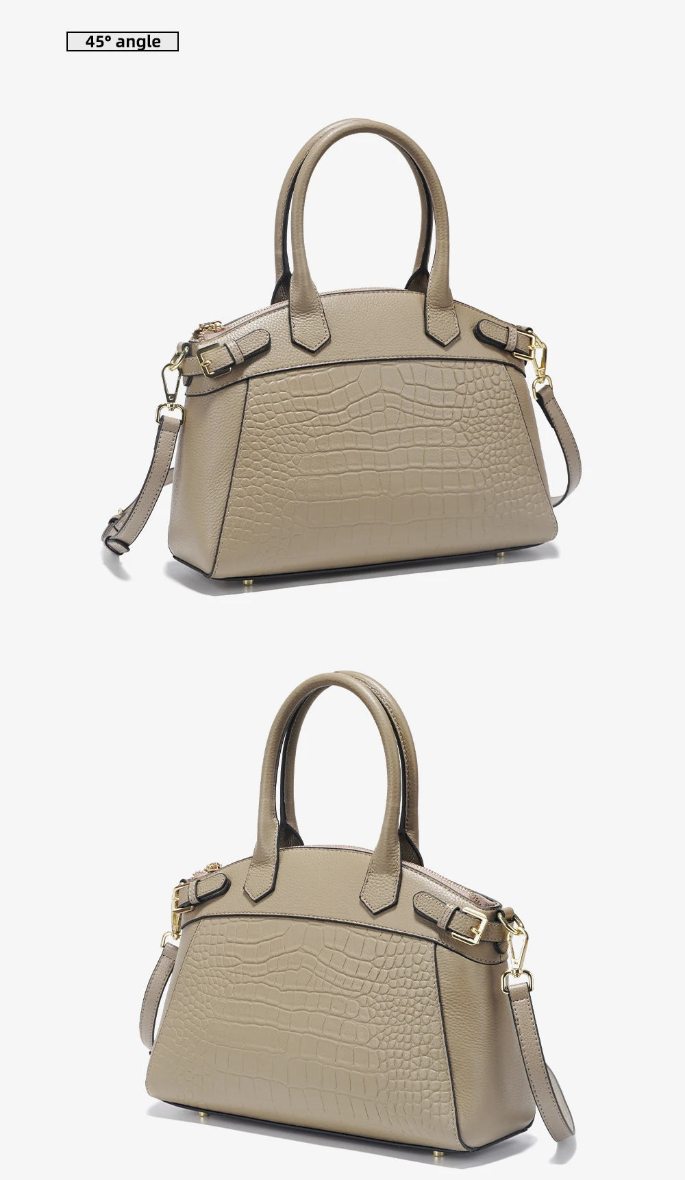 Women's Large Capacity Genuine Leather Tote Shoulder Bag Luxury Retro