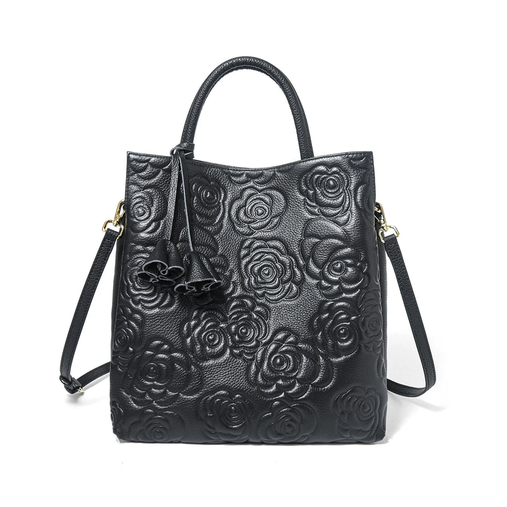 100% Genuine Leather Handbag Large Capacity Women Shoulder Bag Retro