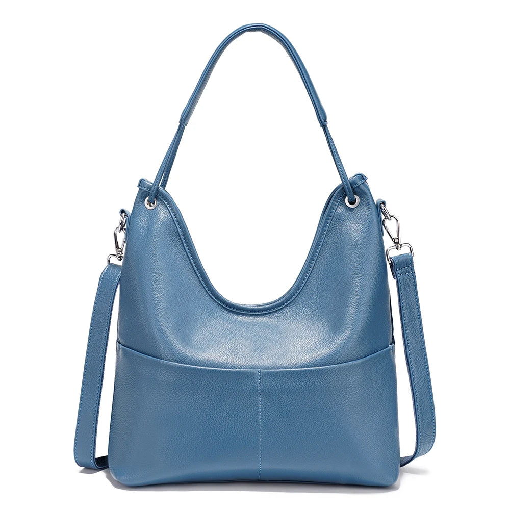 Genuine Leather Women's Handbag Luxury Hobo Bag Large Capacity