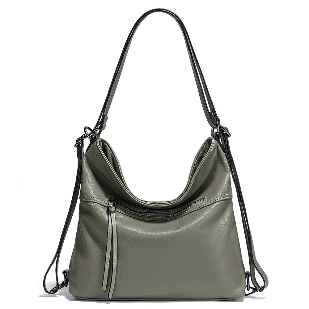 Fashion Women Shoulder Bag 100% Genuine Leather Large Capacity Designer Handbag Hobo