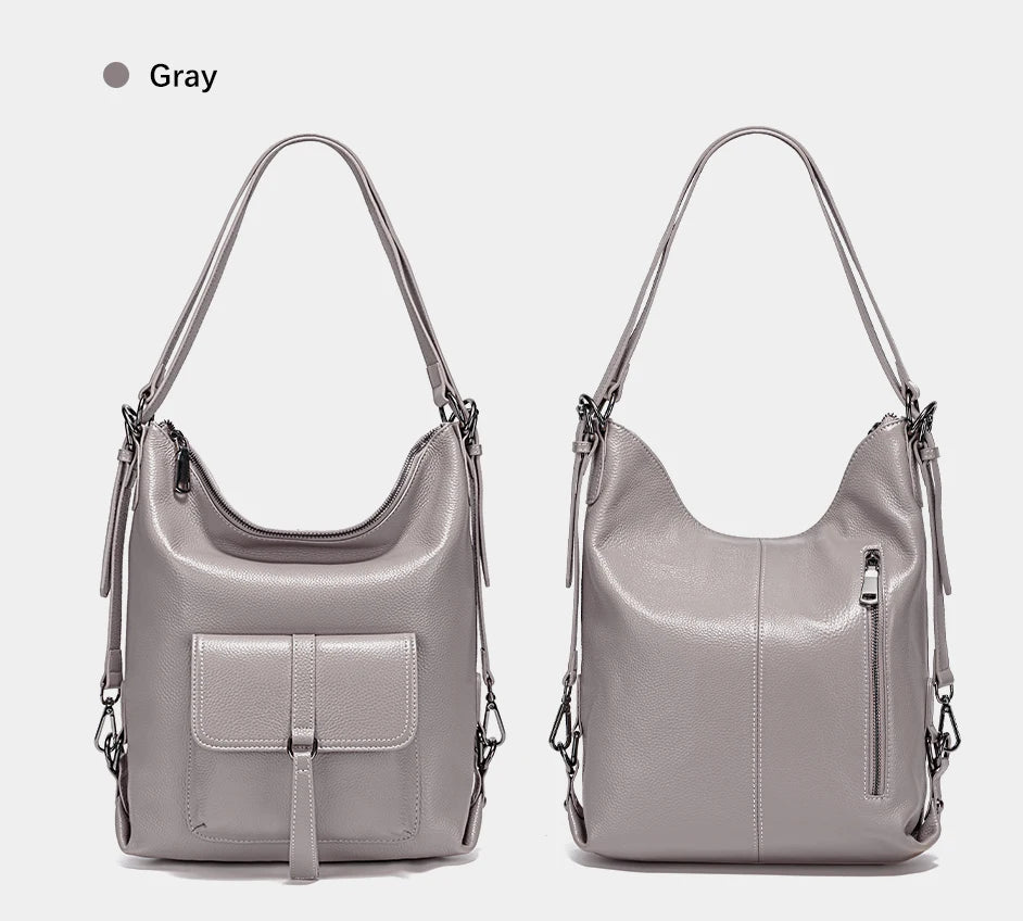 Stylish Women Shoulder Bag 100% Genuine Leather Large Capacity Handbag Multifunction