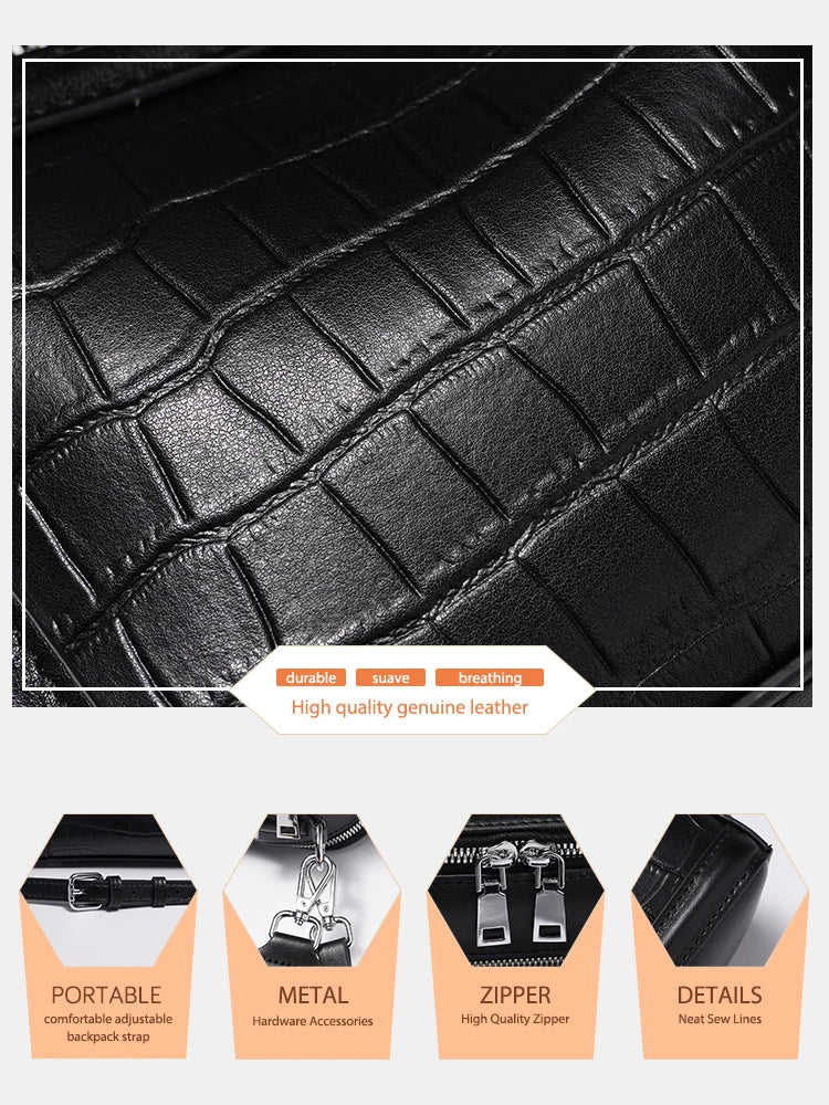 Genuine Leather For Women Sturdy Top-handle Alligator Handbag Classic High