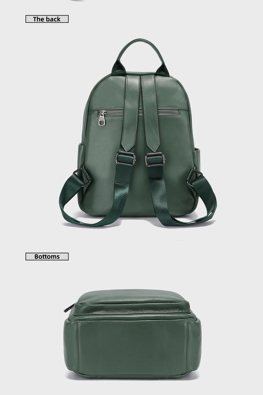 Genuine Leather Backpack For Women Large Capacity Travel Rucksack Knapsack