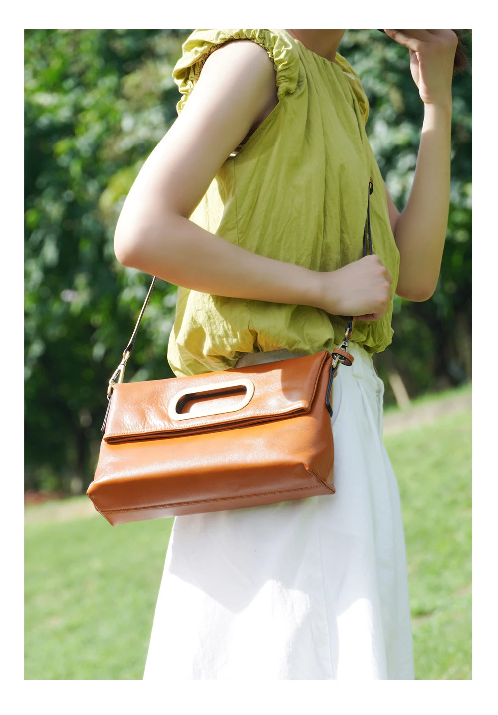 Vintage Genuine Leather Handbag for Women Large Capacity Crossbody Shoulder Bag