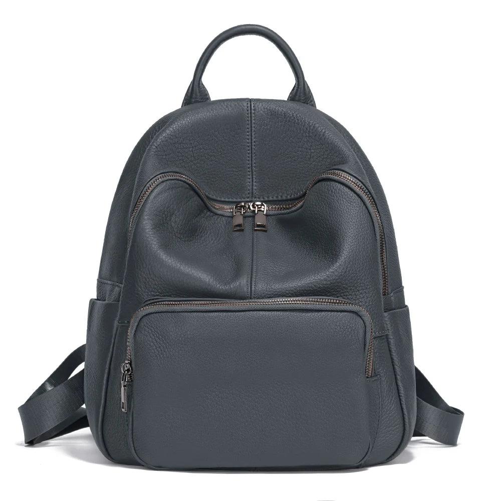 Women Backpack 100% Genuine Leather Ladies Large Capacity Travel Bags