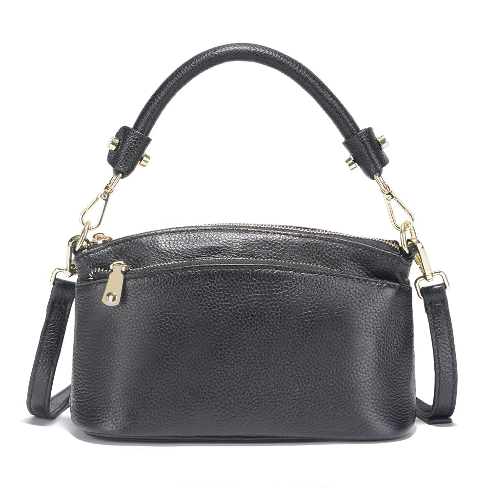 Women  Bag Soft Genuine Leather Zipper Cowhide Leather Shoulder Bag Ladies Crossbody