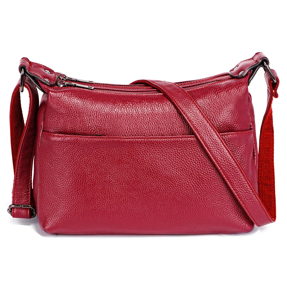 Elegant Genuine Leather Women's Shoulder Bag Trendy Crossbody Messenger Bag