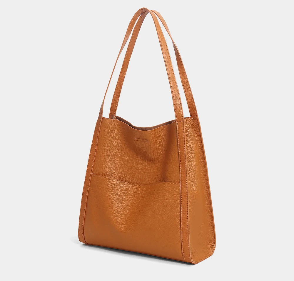 Genuine Leather Totebag Shoulder Bag Large Capacity Shopper Luxury Women's