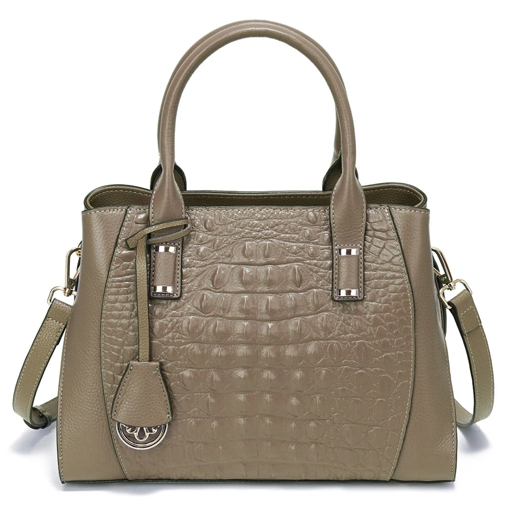 Fashion Women Alligator Handbags Genuine Leather Top-handle Bag Luxury Designer