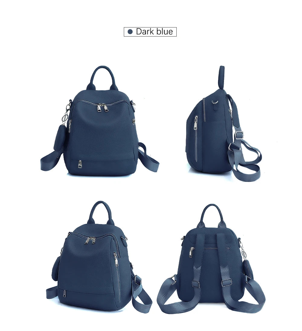 Women's Genuine Leather Backpack High-Quality Bag Travel Female