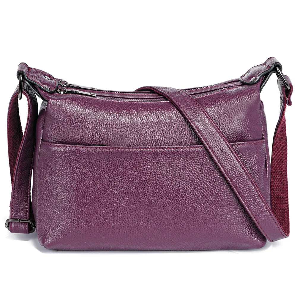 Elegant Genuine Leather Women's Shoulder Bag Trendy Crossbody Messenger Bag