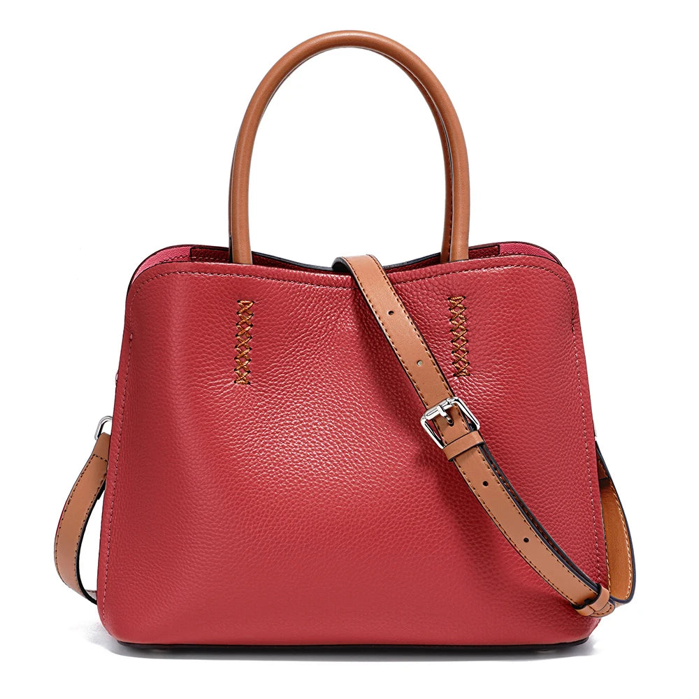 Women's Genuine Leather Shopper Bag Designer Shoulder Bags Handbag Large Bucket Bag Tote Cross