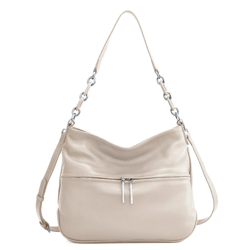 Women's shoulder bag made of genuine leather
