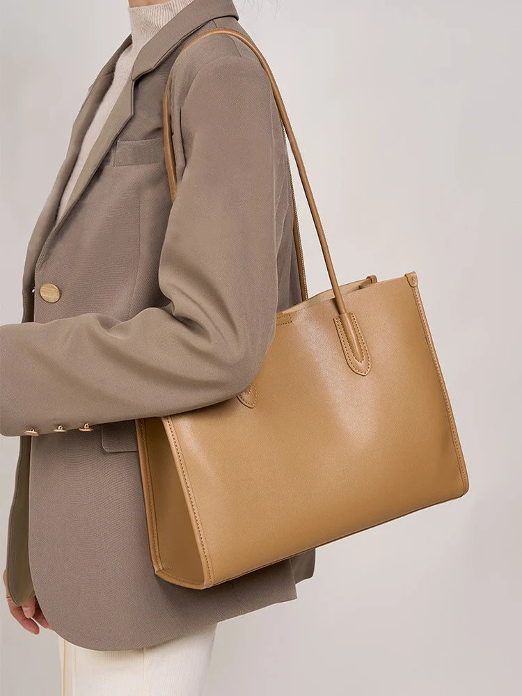 New Women OL Handbag Genuine Leather Ladies Shoulder Purse Big Tote Bag