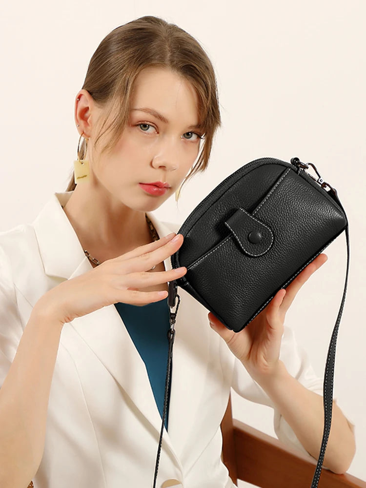 Women Casual Soft Leather Bag Mini Small Crossbody Female Shell Phone Shoulder Bags