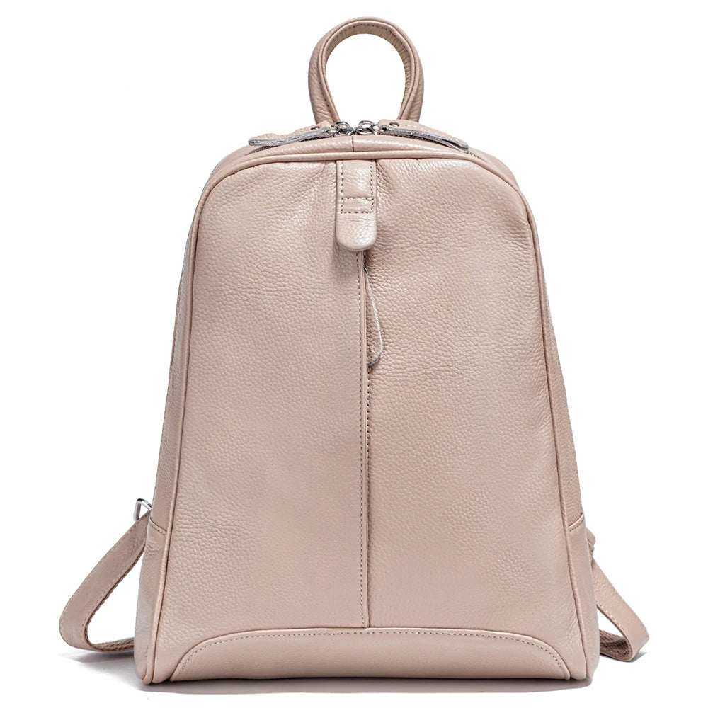 100% Soft Genuine Leather Fashion Women Backpack Casual