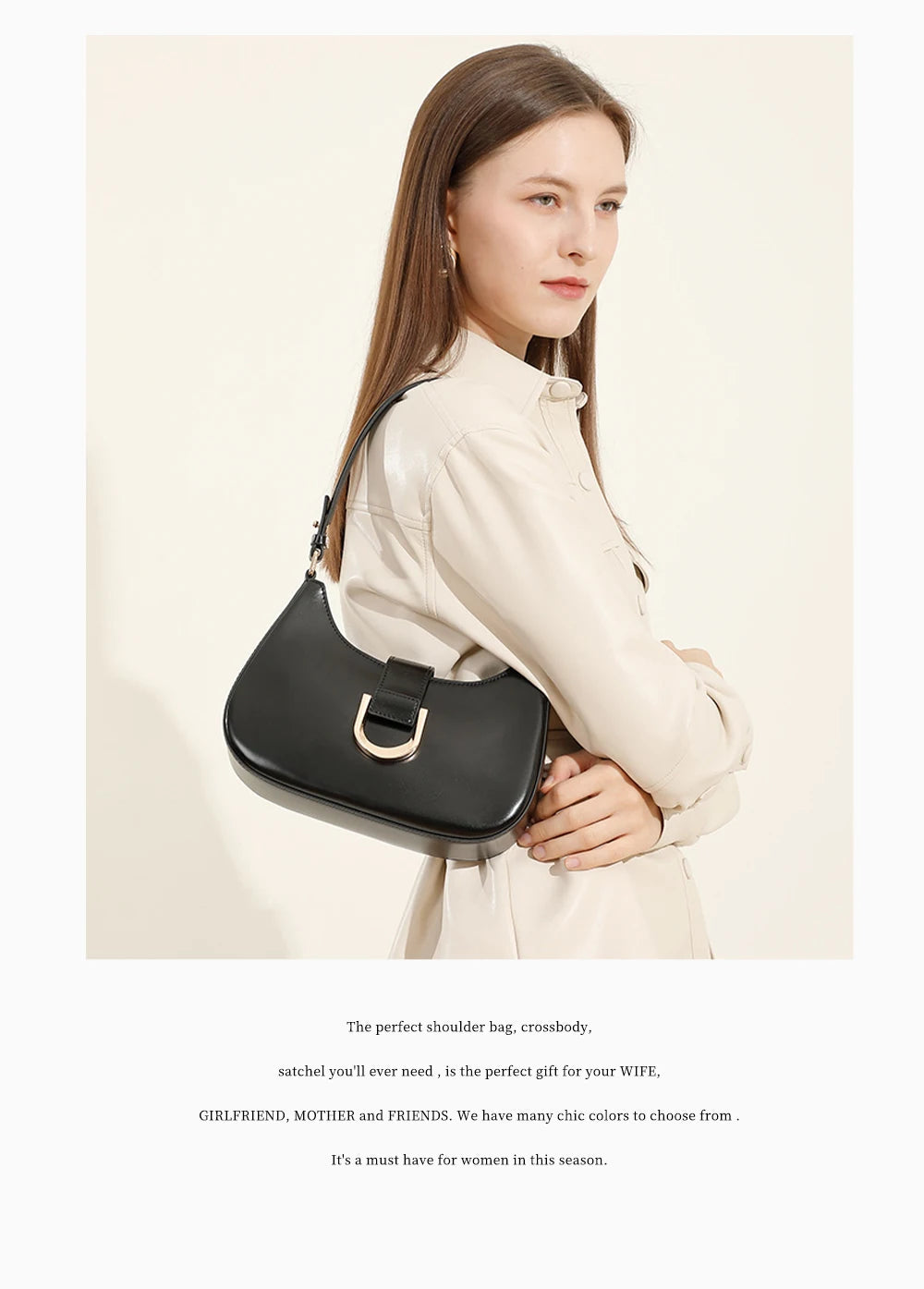 Women's Charming Leather Shoulder Bag Luxury Designer Handbag with Top Handle Crossbody