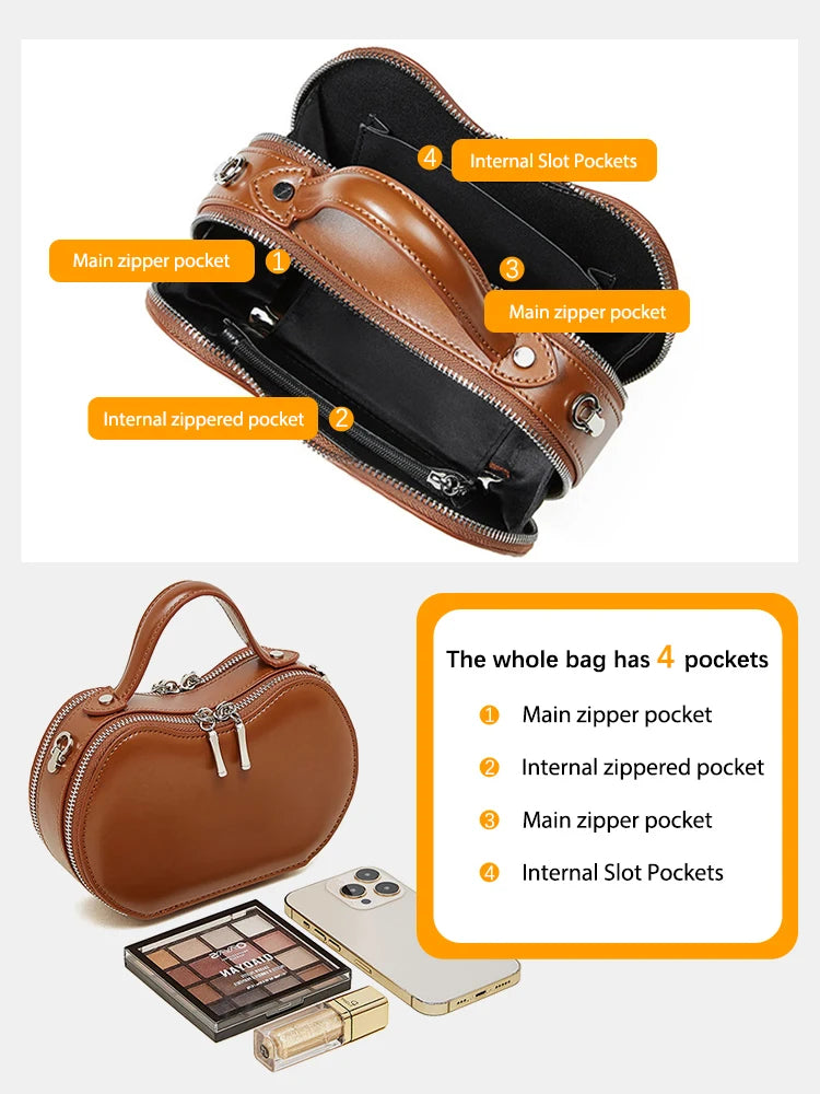 Women's Simple Luxury Brand Solid Color Burgundy Bag Designer Leather Handbag