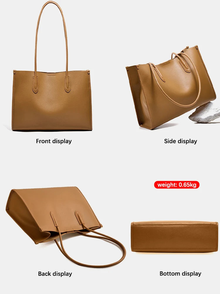 New Women OL Handbag Genuine Leather Ladies Shoulder Purse Big Tote Bag