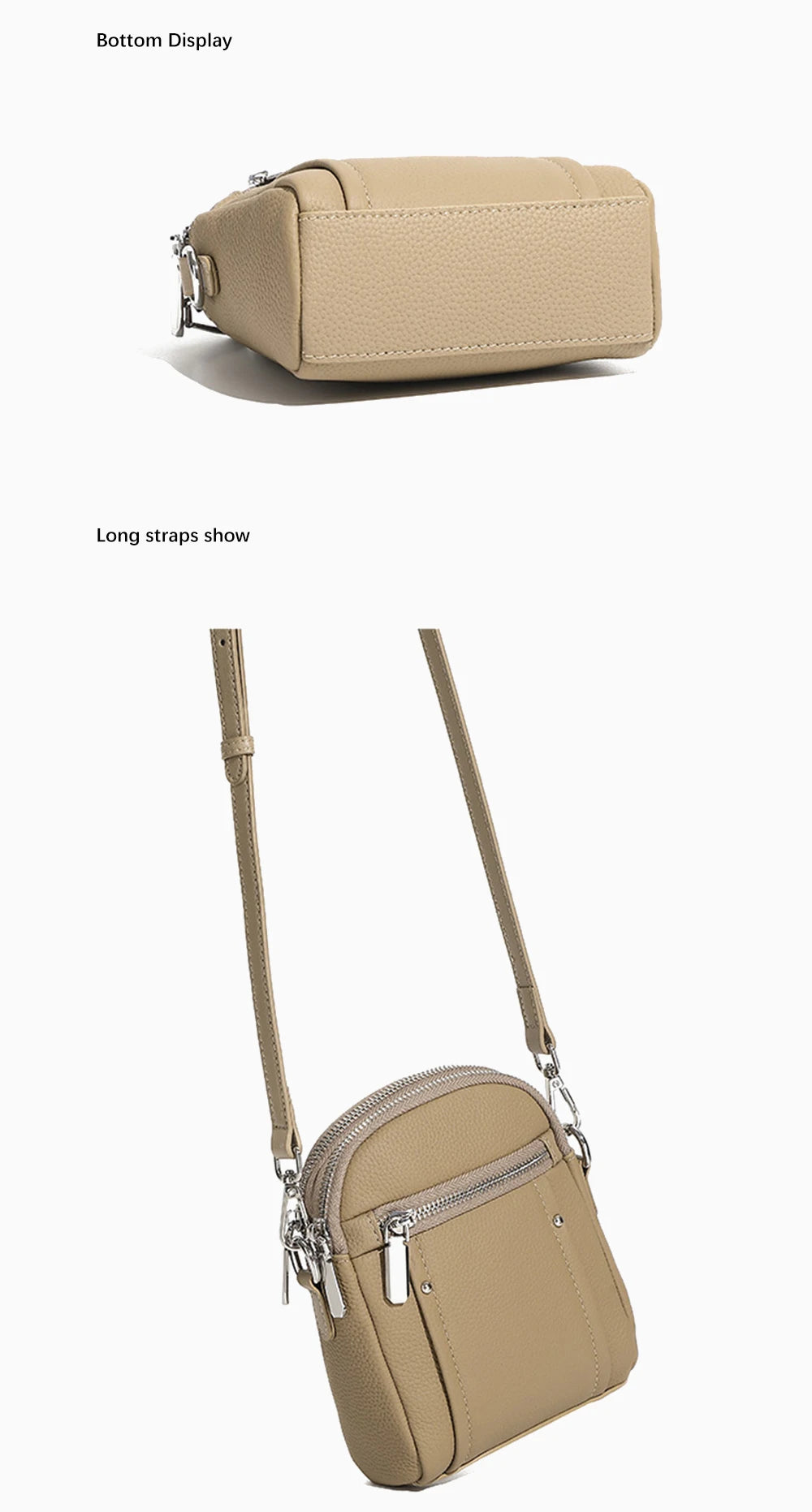 100% Genuine Leather Fashion Women Crossbody Bag Practical Phone Purse Small