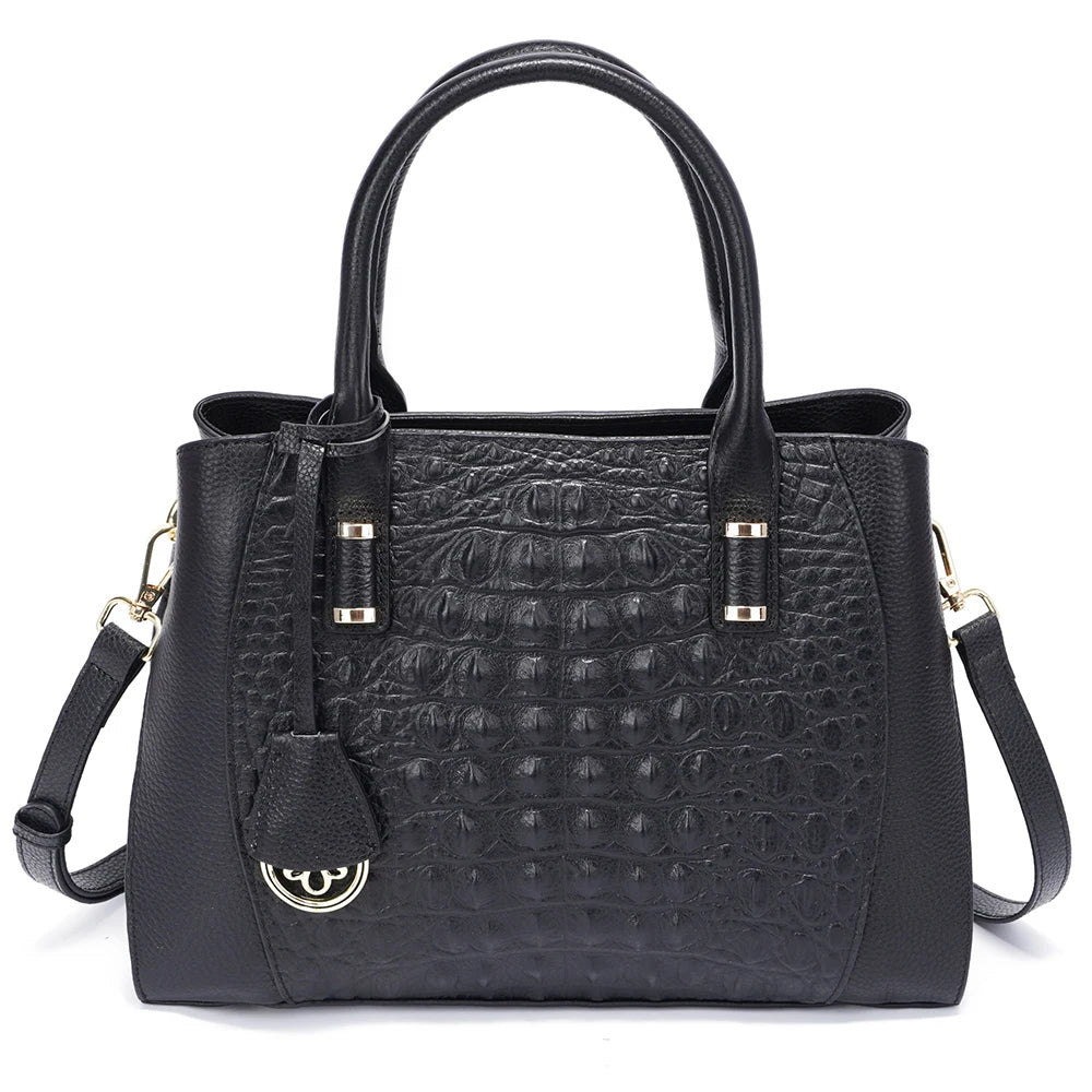 Fashion Women Alligator Handbags Genuine Leather Top-handle Bag Luxury Designer