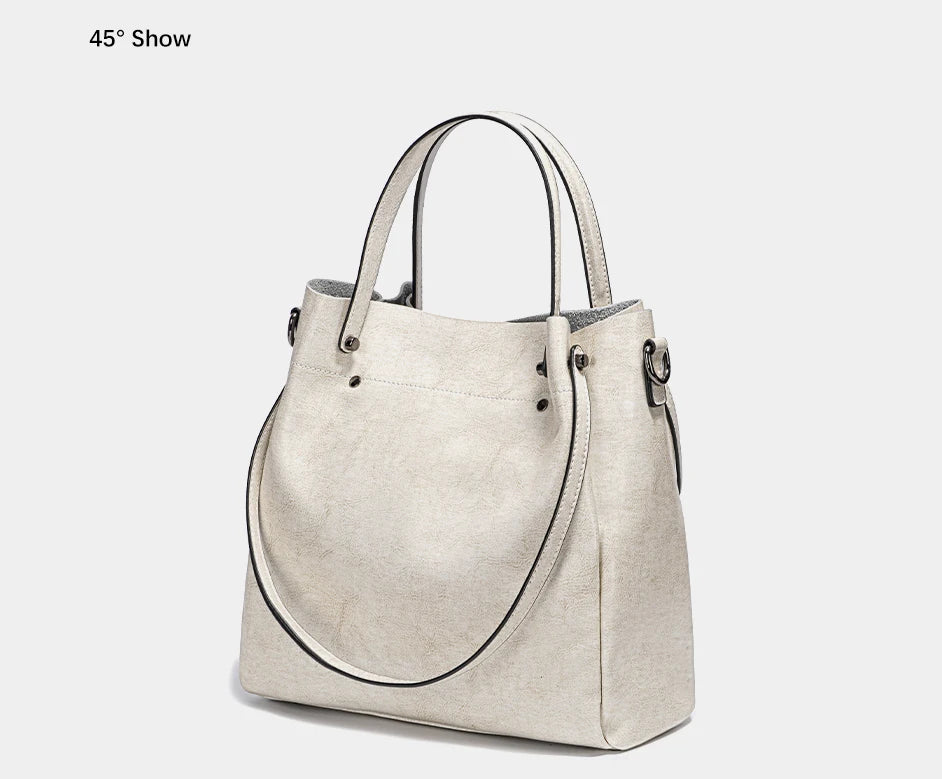 Fashion Large Capacity Women's Handbag 100% Genuine Leather