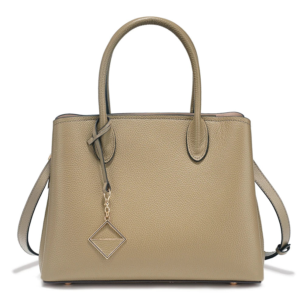 Women's Genuine Leather Satchel Handbag Large Shopper Designer Shoulder Bag Large Cross-body