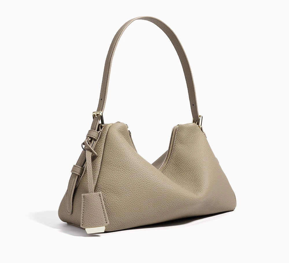 Genuine Leather Satchel Bags For Women Simple Fashion Ladies Underarm Handbag Large