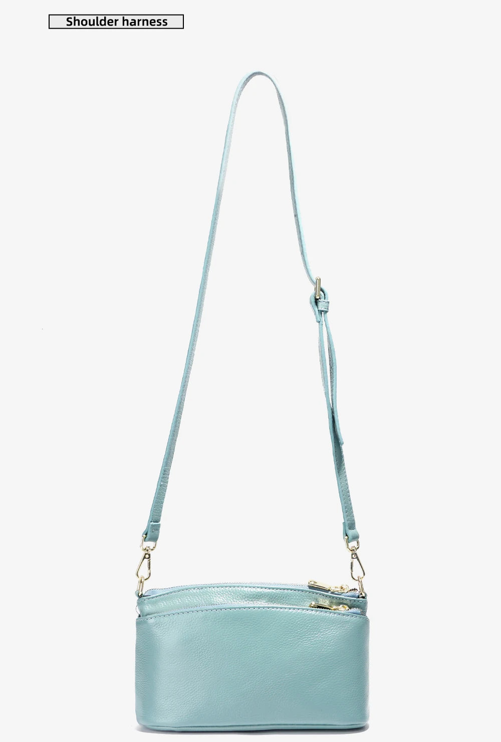Women  Bag Soft Genuine Leather Zipper Cowhide Leather Shoulder Bag Ladies Crossbody