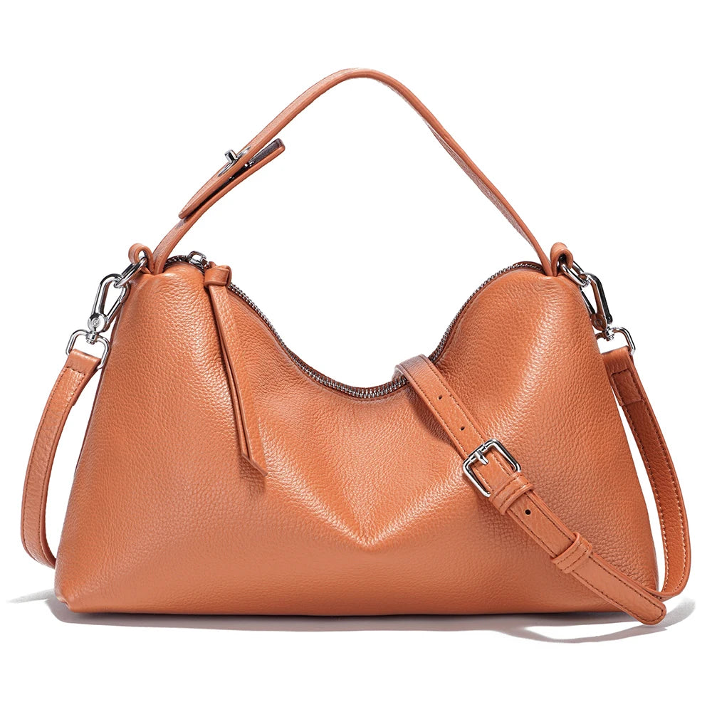 Genuine Leather Tophandle Bag Fashion Hobo Bag Women Shoulder Handbag Crossbody Designer Elegant