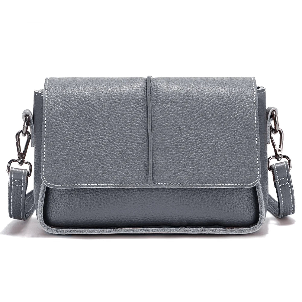 Classic Vintage Leather Crossbody Bag for Women Simple Small Square Bag for Daily