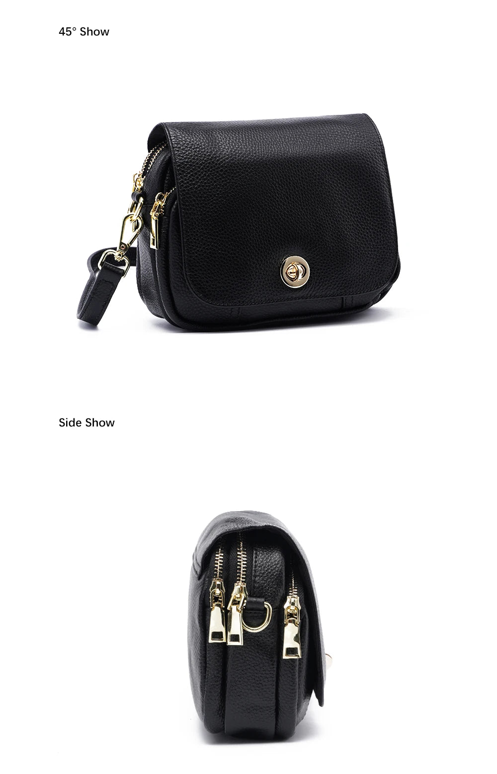 Women Soft Leather Elegant Small Handbags Roomy Crossbody Bag High Quality Vintage Hardware