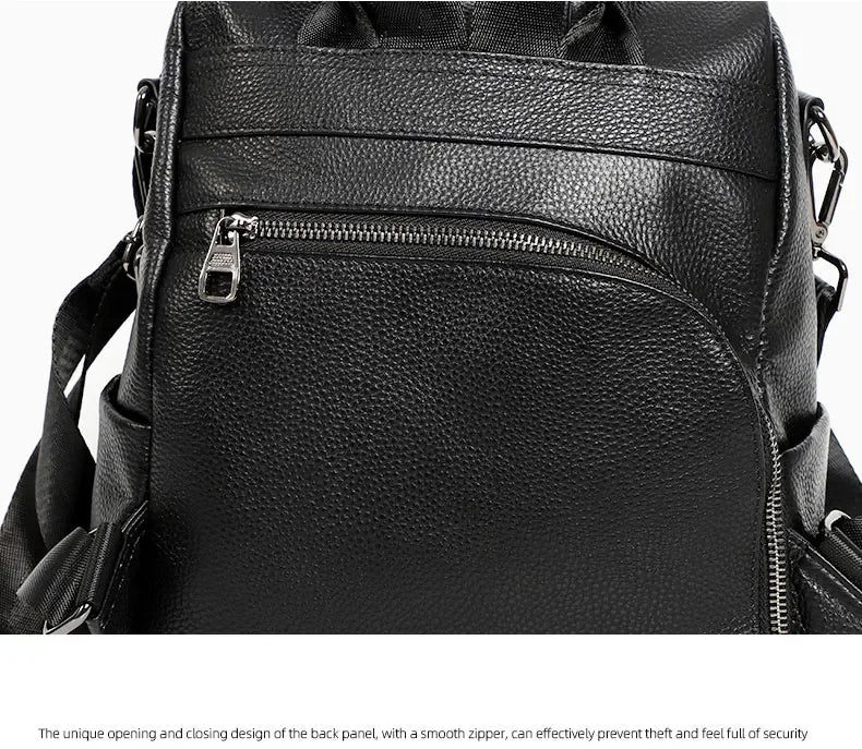 Genuine Leather Women's Backpack Travel Casual Commute Satchel Simple Fashion