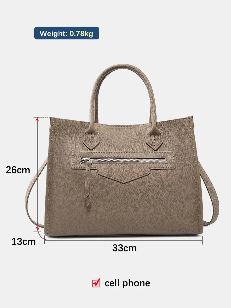 Women Large Tote Bag Genuine Leather Shoulder Bag Ladies Crossbody Bag