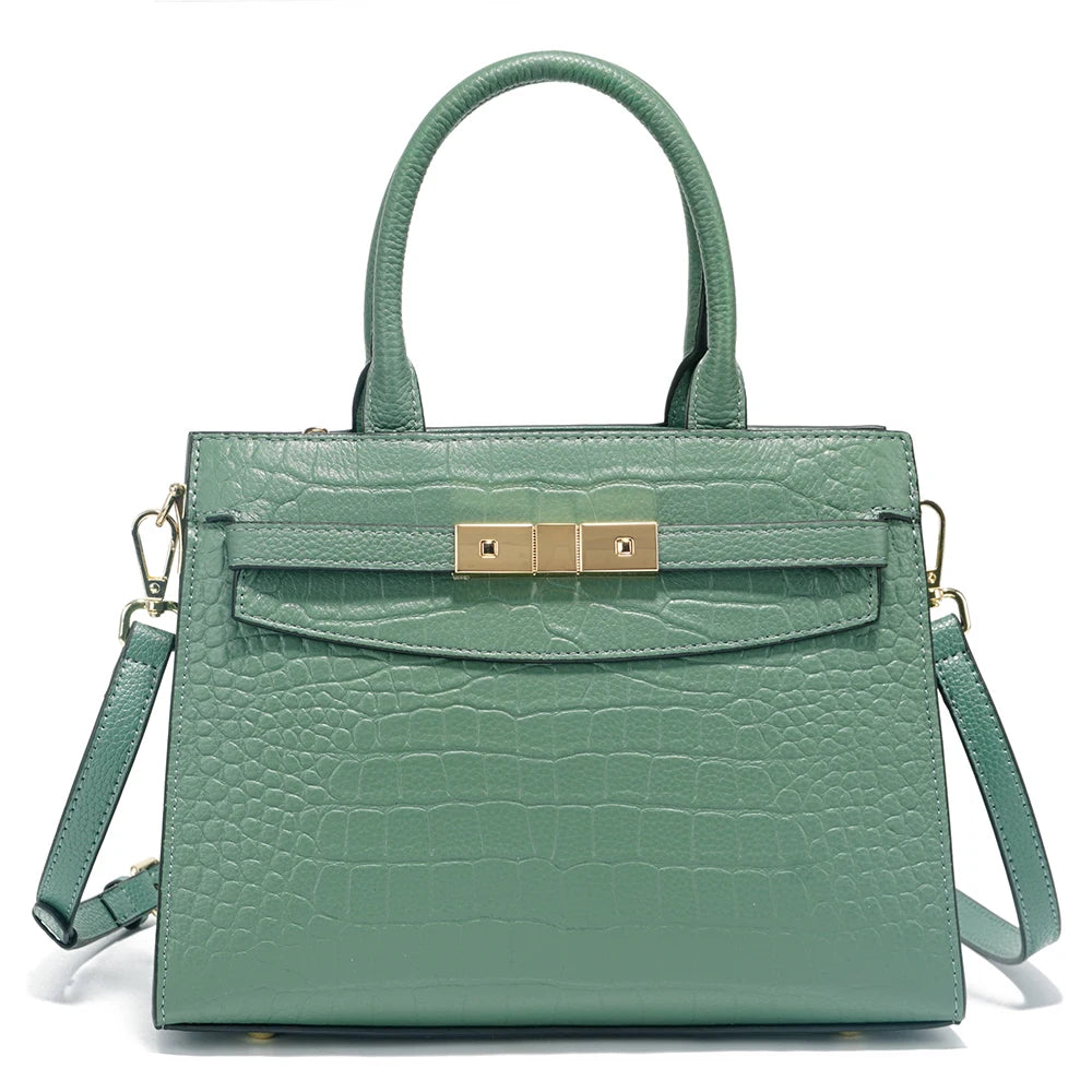 Ladies Cow Skin Fashion Handbags Genuine Leather Top-handle Bag For Work Luxury Designer