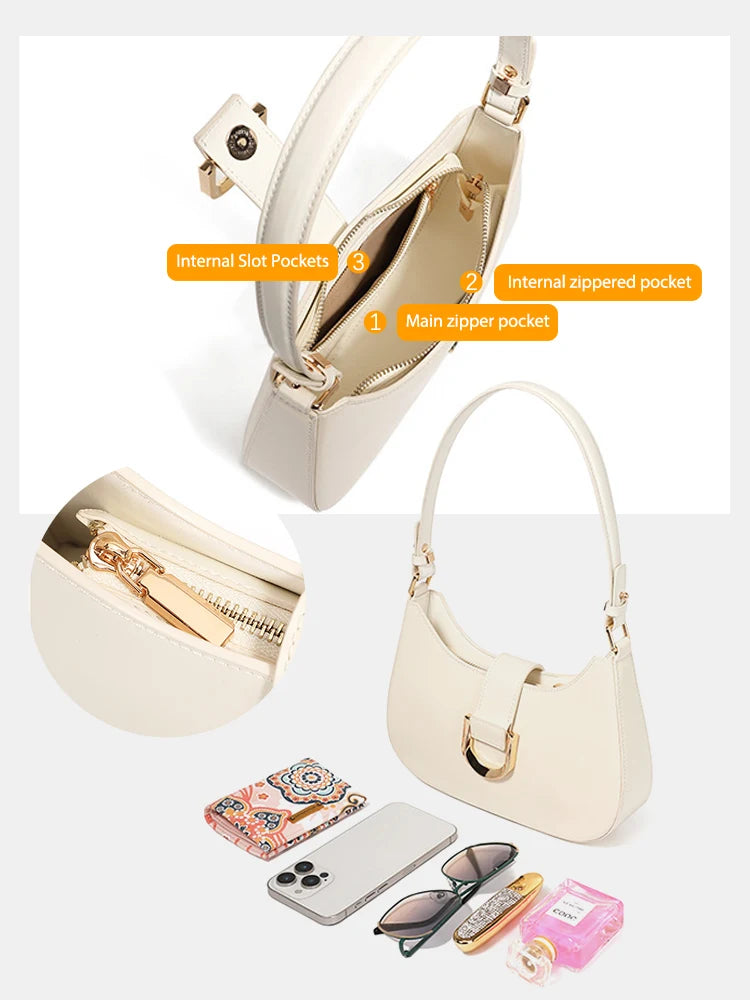 Women's Charming Leather Shoulder Bag Luxury Designer Handbag with Top Handle Crossbody