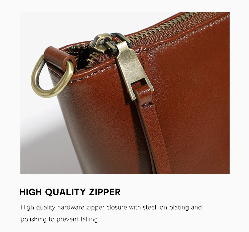 Genuine Leather Small Beige Handbag Crossbody For Ladies Retro Purse