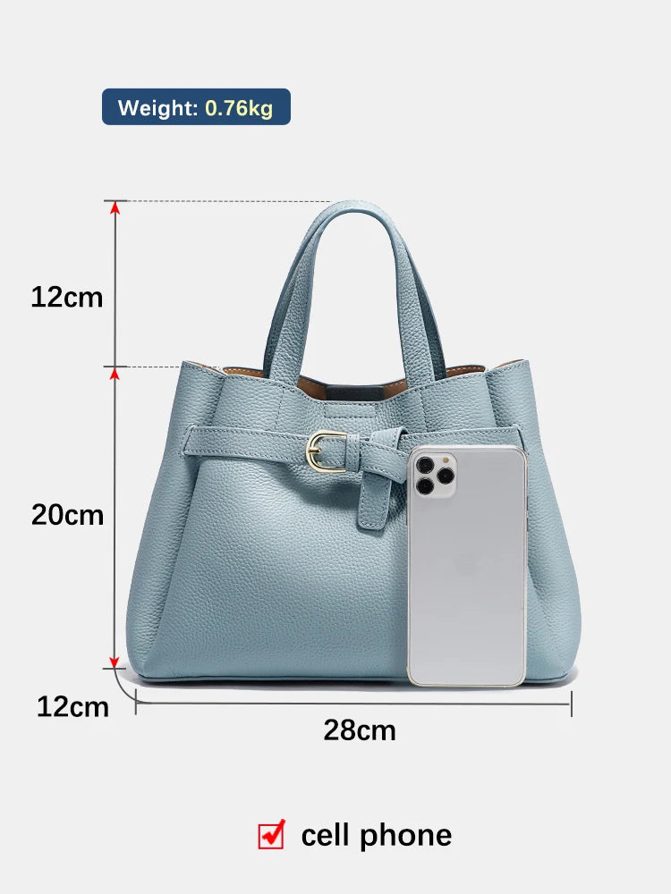 Fashion Genuine Leather Top-handle Bag For Women Luxury Designer Crossbody Bag Zipper