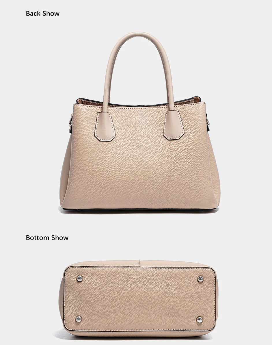 Women's Genuine Leather Top-Handle Bag Noble White Luxury Crossbody