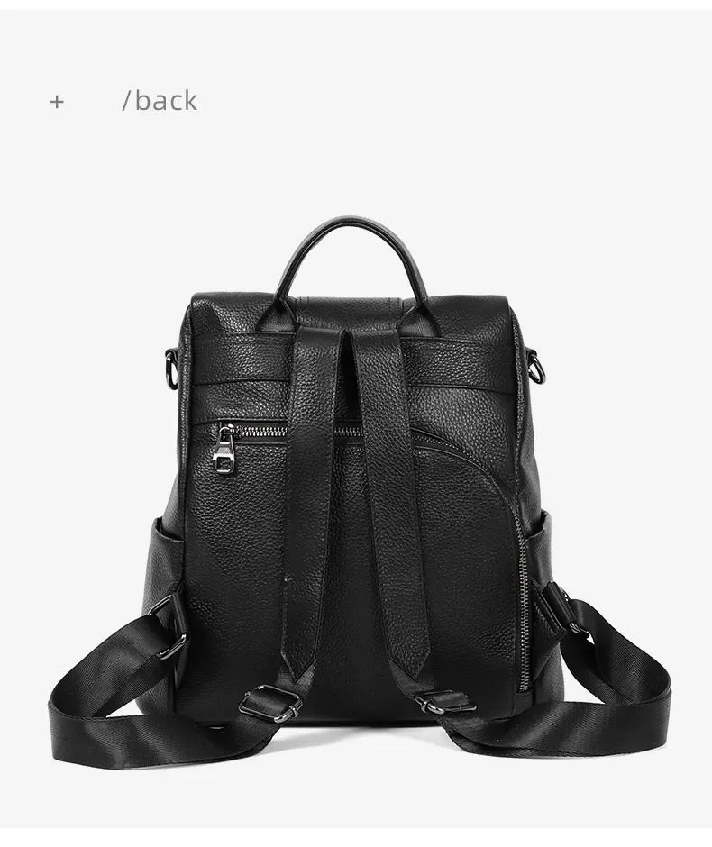 Genuine Leather Women's Backpack Travel Casual Commute Satchel Simple Fashion