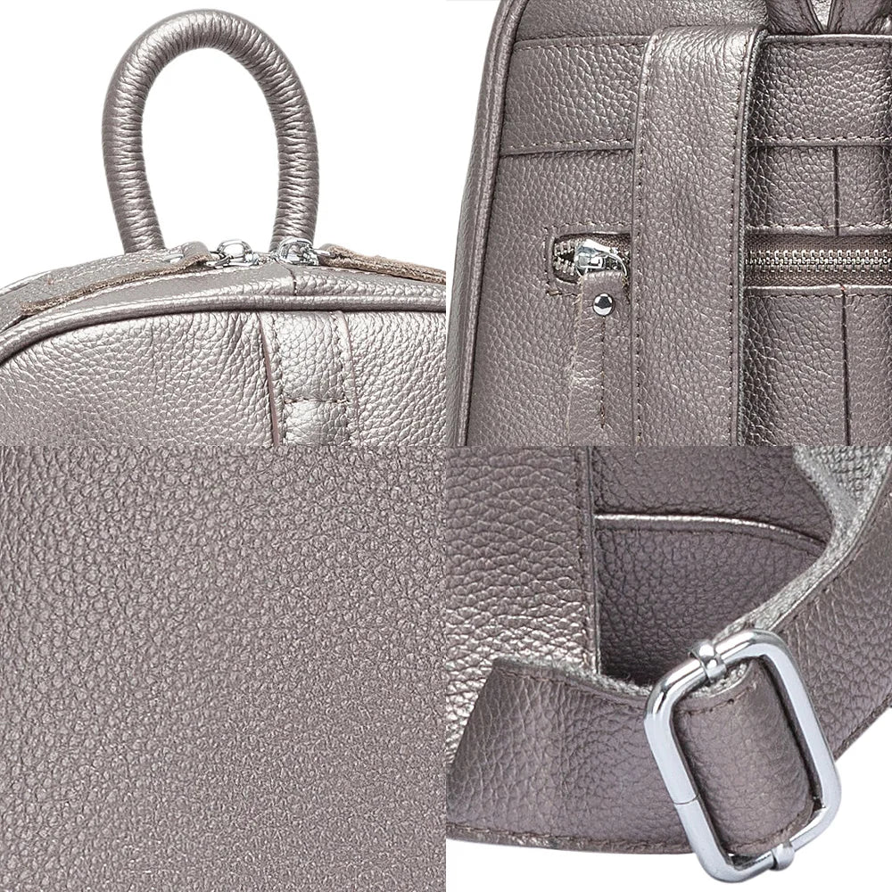 100% Soft Genuine Leather Fashion Women Backpack Casual