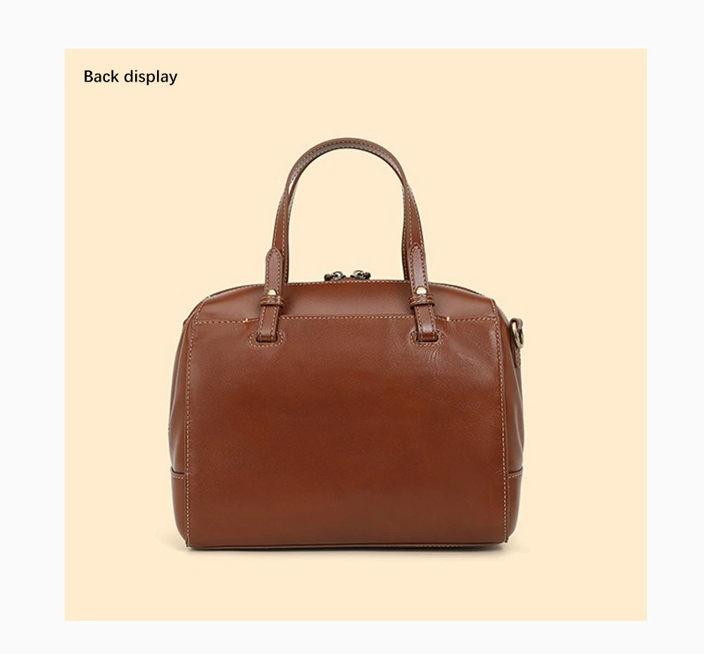 Genuine Leather Vintage Designer Handbag For Women Large Capacity Shoulder Bag