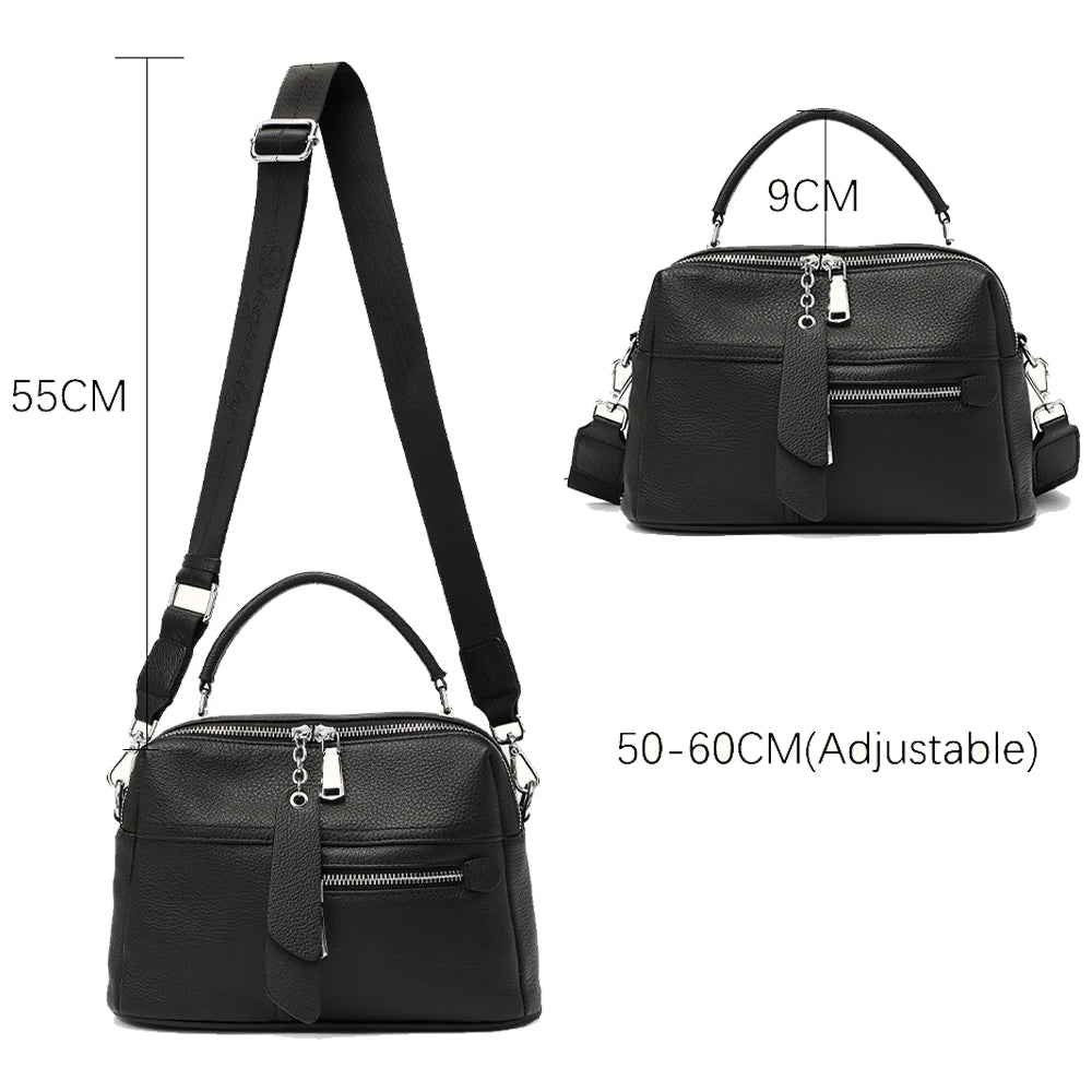 Genuine Leather Handbag Female High Quality Box Bag Classic Fashion Vintage